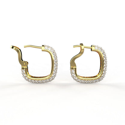 Avarta Jewellery Sterling Silver 5A Grade American Diamond Loop Earrings With Gold Polish For Girls &amp; Women