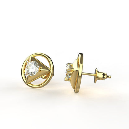Avarta 18K Gold 80 Cents Each Solitaire For Girls &amp; Women