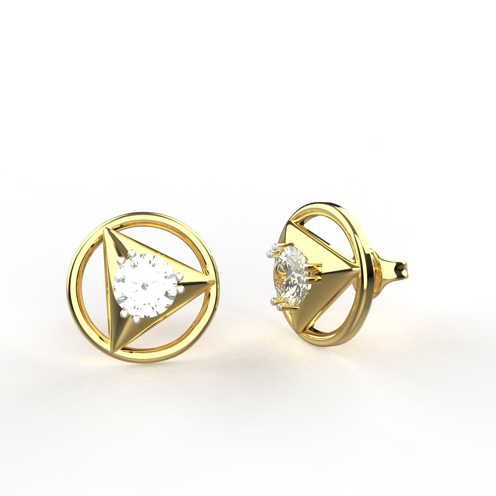 Avarta 18K Gold 80 Cents Each Solitaire For Girls &amp; Women Main image