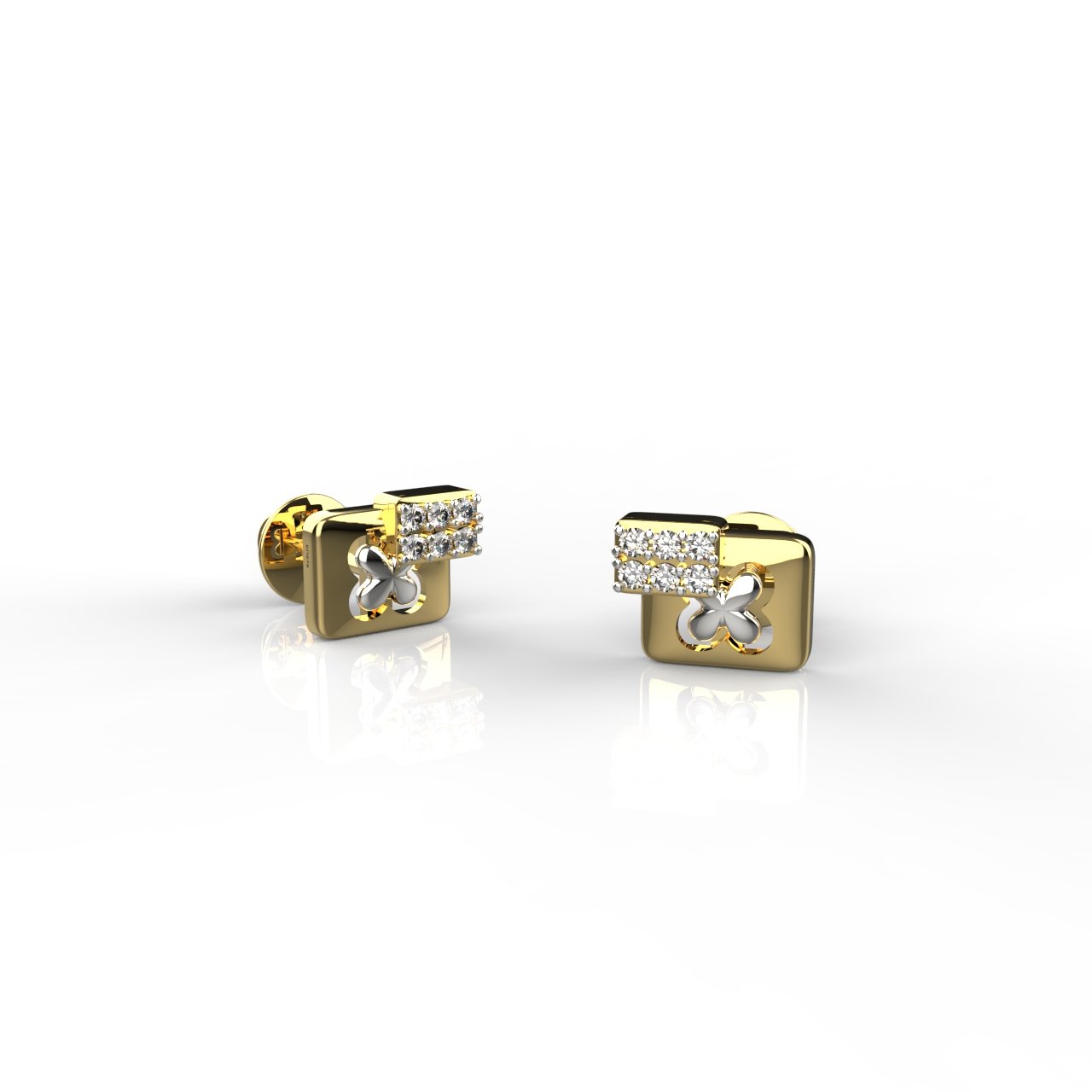 Avarta Jewellery 18K Hallmarked Gold Studs Earrings With Certified Diamonds For Kids, Girls &amp; Women Main image
