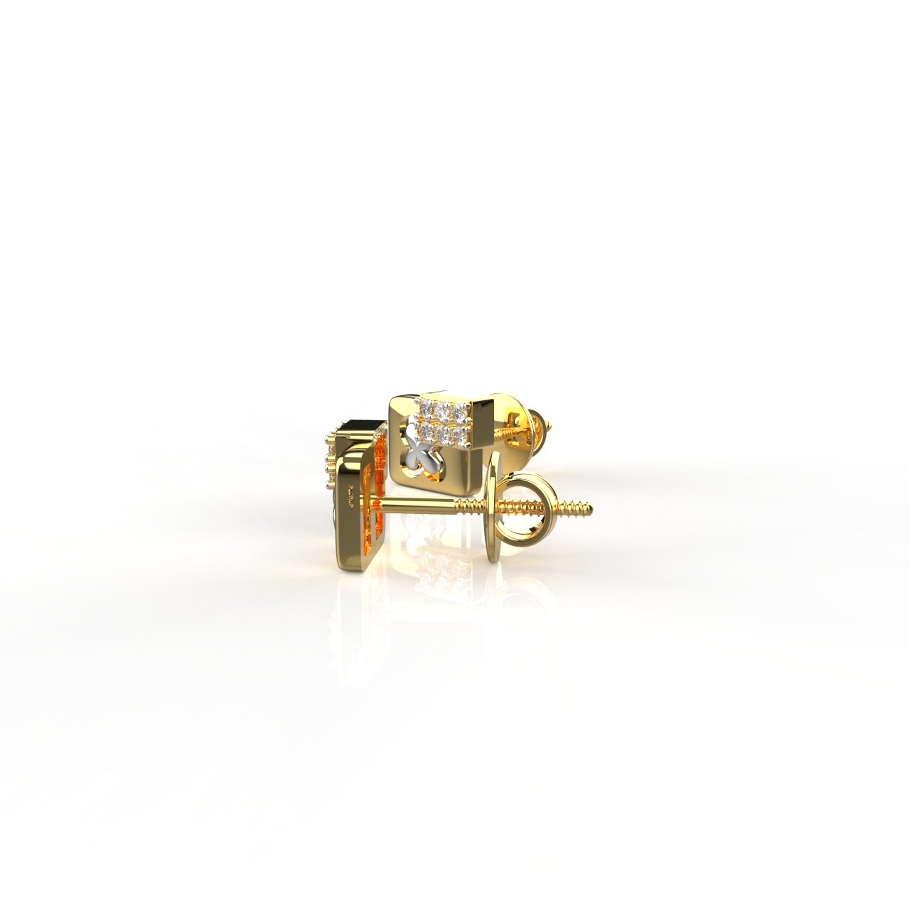 Avarta Jewellery 18K Hallmarked Gold Studs Earrings With Certified Diamonds For Kids, Girls &amp; Women