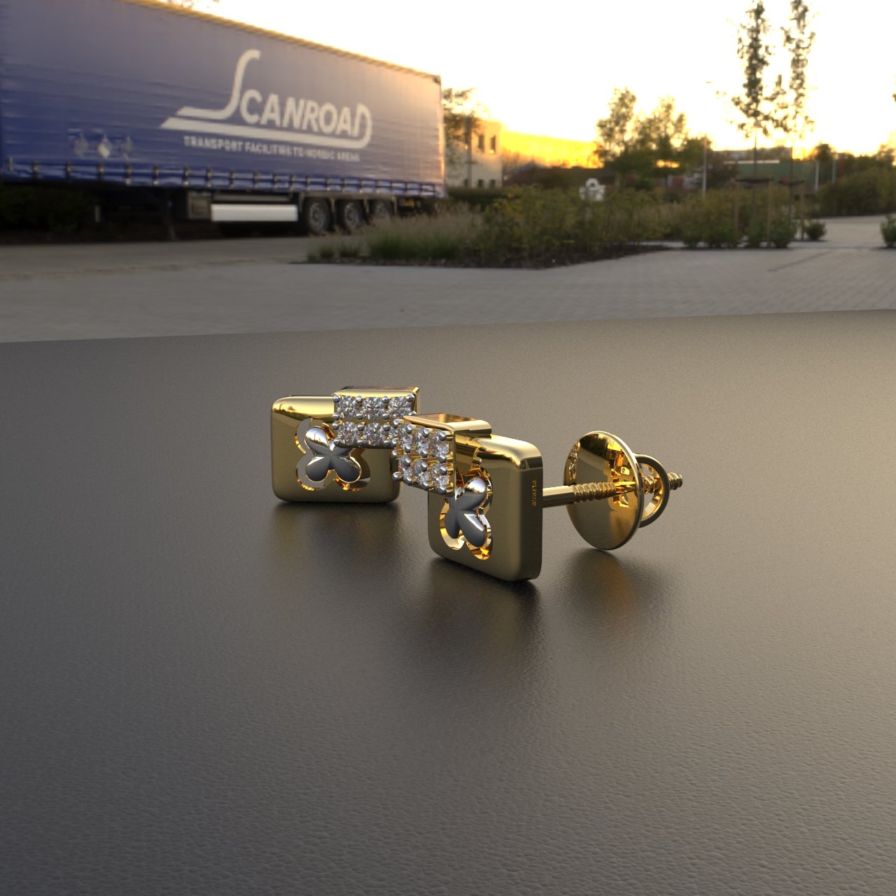 Avarta Jewellery 18K Hallmarked Gold Studs Earrings With Certified Diamonds For Kids, Girls &amp; Women