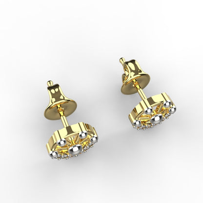 Avarta Jewellery 18K Hallmarked Gold Studs Earrings With Certified Diamonds For Kids, Girls &amp; Women