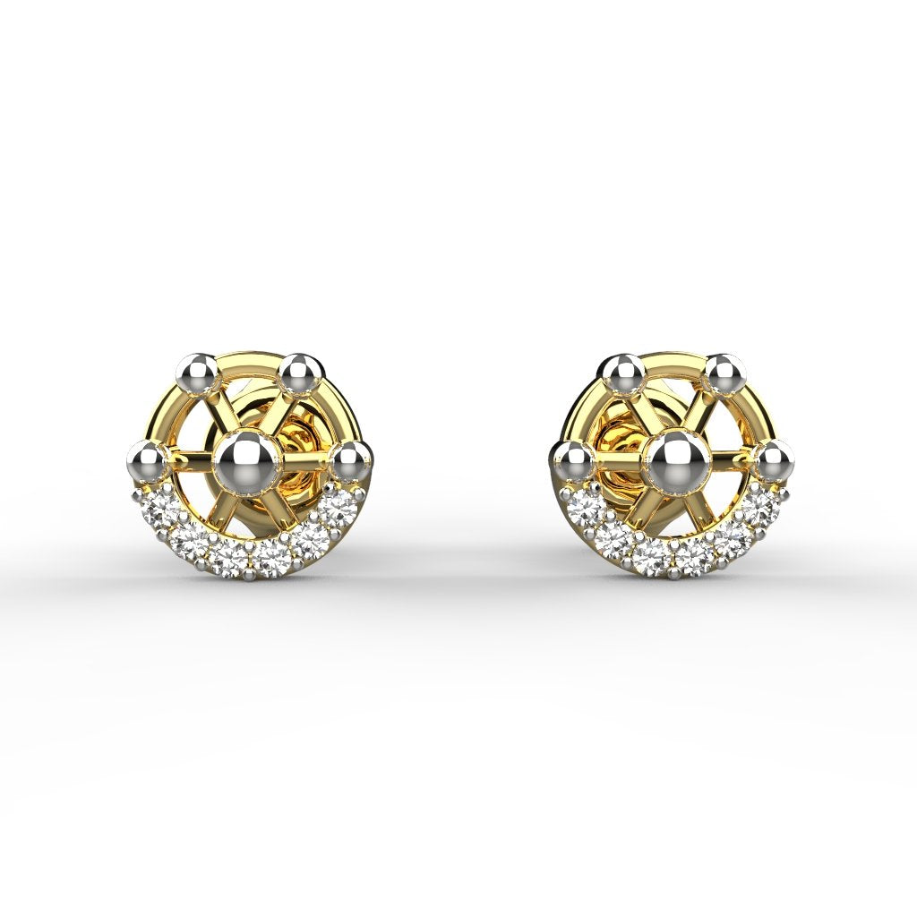 Avarta Jewellery 18K Hallmarked Gold Studs Earrings With Certified Diamonds For Kids, Girls &amp; Women