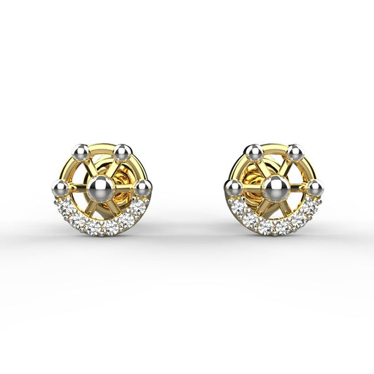 Avarta Jewellery 18K Hallmarked Gold Studs Earrings With Certified Diamonds For Kids, Girls &amp; Women