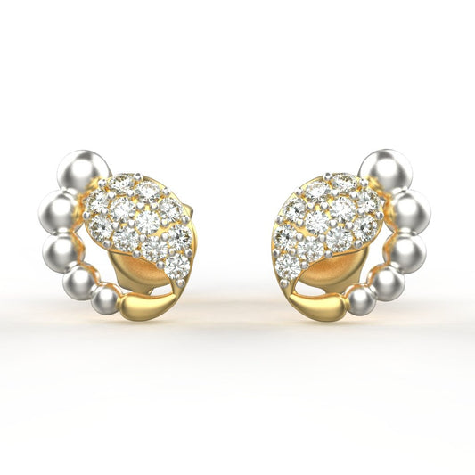 Avarta Jewellery 18K Hallmarked Gold Certified Diamond Stud Earrings