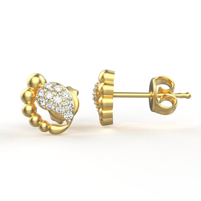 Avarta Jewellery 18K Hallmarked Gold Certified Diamond Stud Earrings