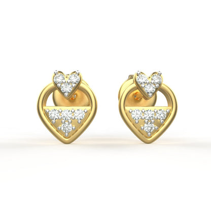 Avarta Jewellery 18K Hallmarked Gold Studs Earrings With Certified Diamonds For Kids, Girls &amp; Women