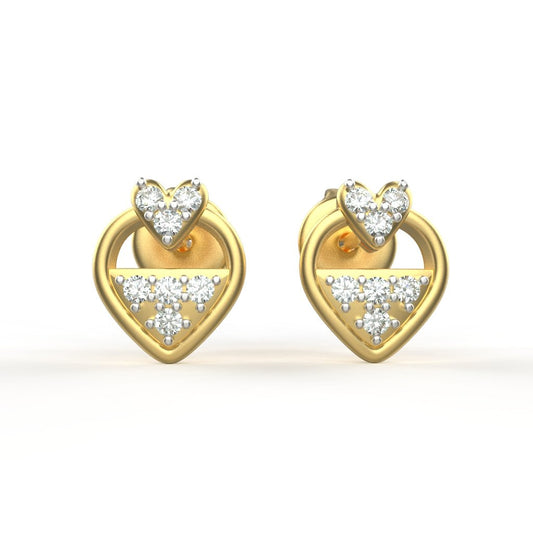 Avarta Jewellery 18K Hallmarked Gold Studs Earrings With Certified Diamonds For Kids, Girls &amp; Women