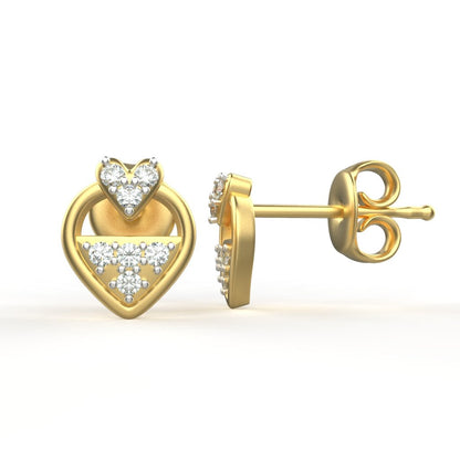 Avarta Jewellery 18K Hallmarked Gold Studs Earrings With Certified Diamonds For Kids, Girls &amp; Women