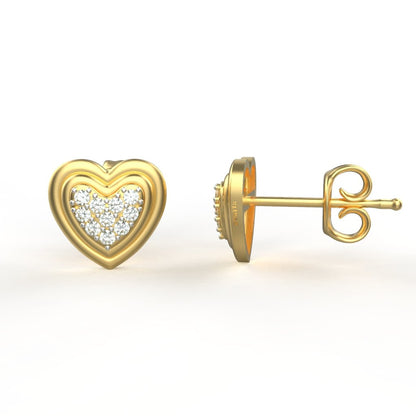 Avarta Jewellery 18K Hallmarked Gold Certified Diamond Stud Earring For Kids, Girls &amp; Women