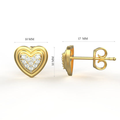 Avarta Jewellery 18K Hallmarked Gold Certified Diamond Stud Earring For Kids, Girls &amp; Women
