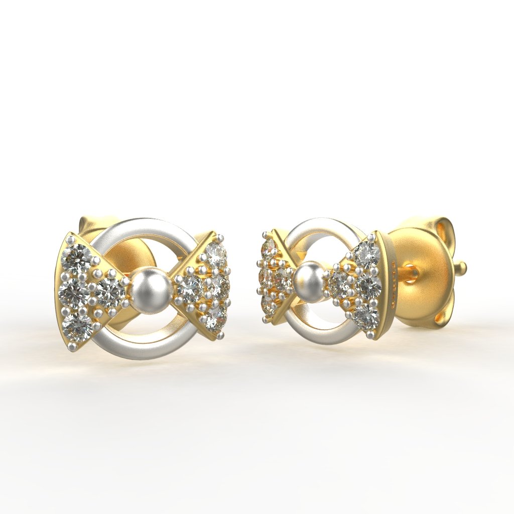 Avarta Jewellery 18K Hallmarked Gold Studs Earrings With Certified Diamonds For Kids, Girls &amp; Women