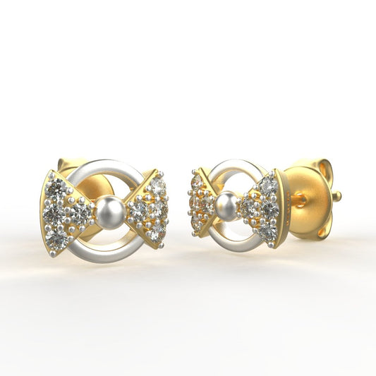 Avarta Jewellery 18K Hallmarked Gold Studs Earrings With Certified Diamonds For Kids, Girls &amp; Women