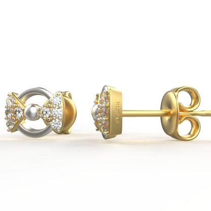 Avarta Jewellery 18K Hallmarked Gold Studs Earrings With Certified Diamonds For Kids, Girls &amp; Women