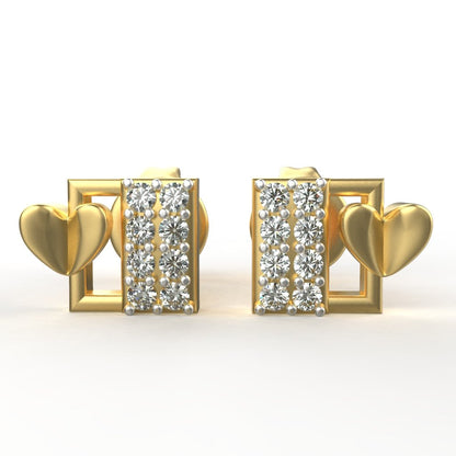 Avarta Jewellery 18K Hallmarked Gold With Certified Diamonds Earrings For Girls &amp; Women