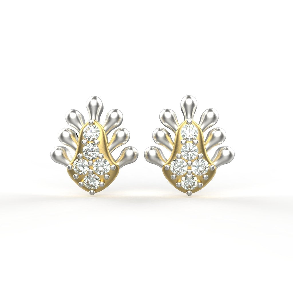 Avarta Jewellery 18K Hallmarked Gold With Certified Diamond Studs Earrings For Girls &amp; Women