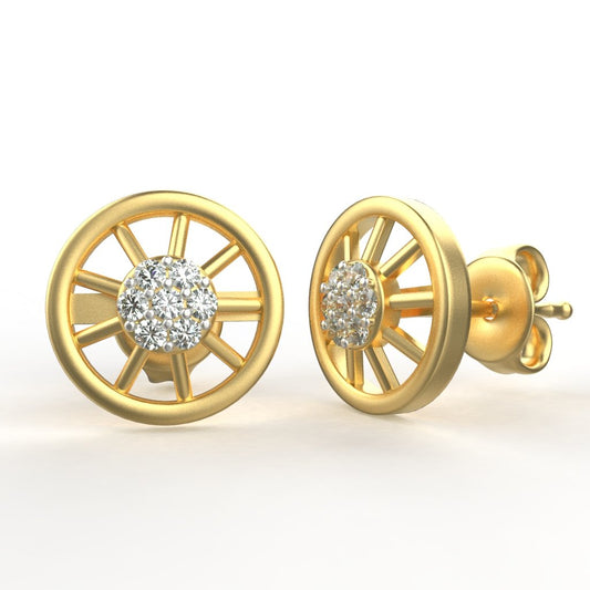 Avarta Jewellery 18K Hallmarked Gold Certified Diamond Studs Earring For Kids, Girls &amp; Women