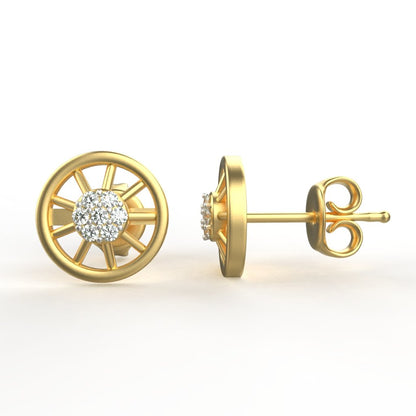 Avarta Jewellery 18K Hallmarked Gold Certified Diamond Studs Earring For Kids, Girls &amp; Women