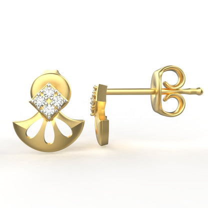 Avarta Jewellery 18K Hallmarked Gold Certified Diamond Studs Earring For Kids, Girls &amp; Women