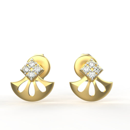 Avarta Jewellery 18K Hallmarked Gold Certified Diamond Studs Earring For Kids, Girls &amp; Women