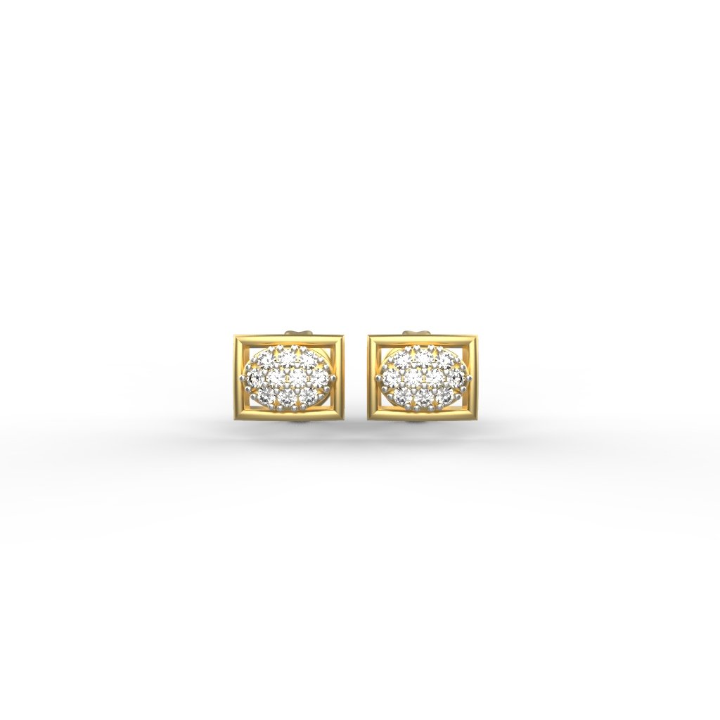 Avarta Jewellery 18K Hallmarked Gold Certified Diamond Studs Earring For Kids, Girls &amp; Women