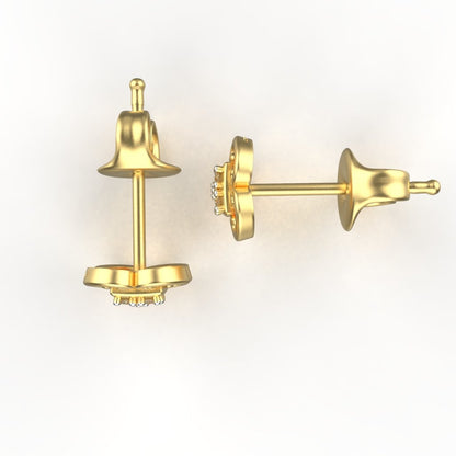 Avarta Jewellery 18K Hallmarked Gold Certified Diamond Stud Earrings For Kids, Girls &amp; Women