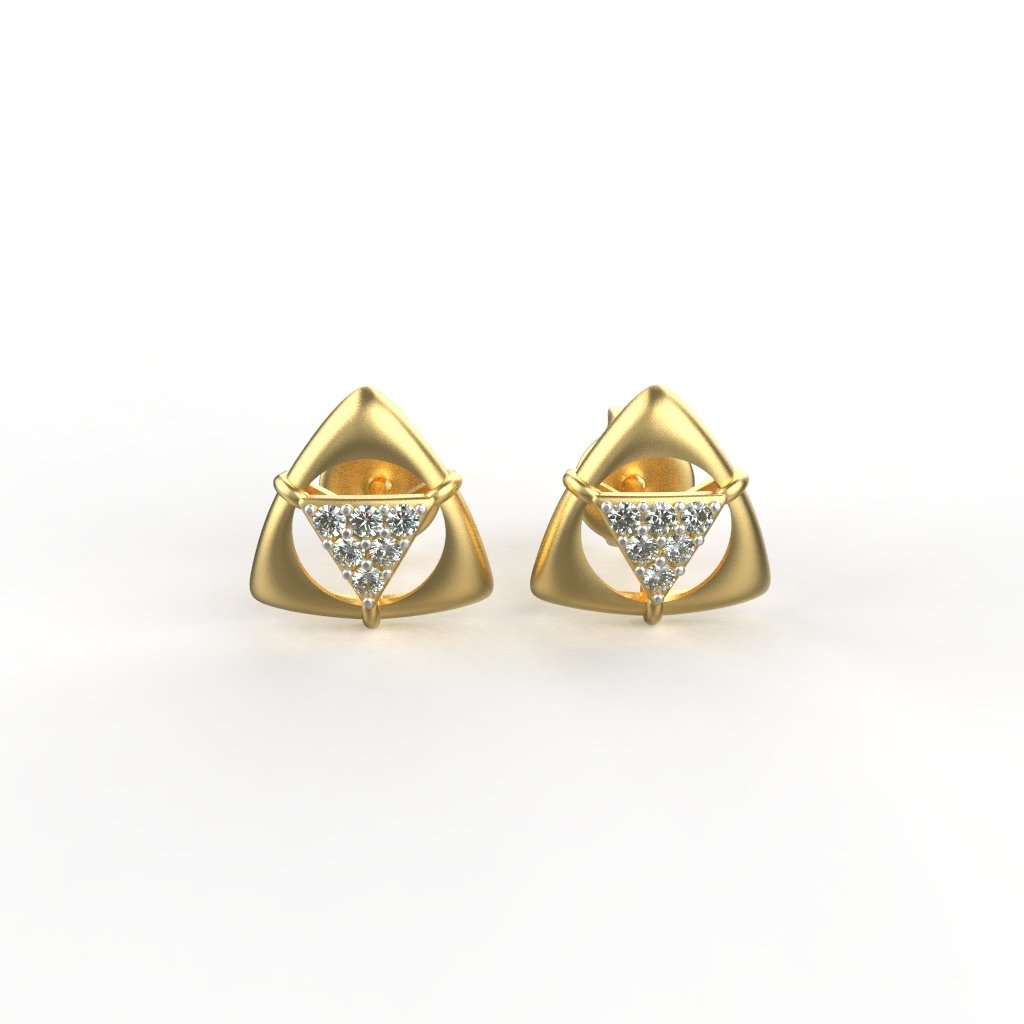 Avarta Jewellery 18K Hallmarked Gold Certified Diamond Studs Earring For Kids, Girls &amp; Women