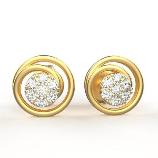 Avarta Jewellery 18K Hallmarked Gold Certified Diamond Studs Earring For Kids, Girls &amp; Women