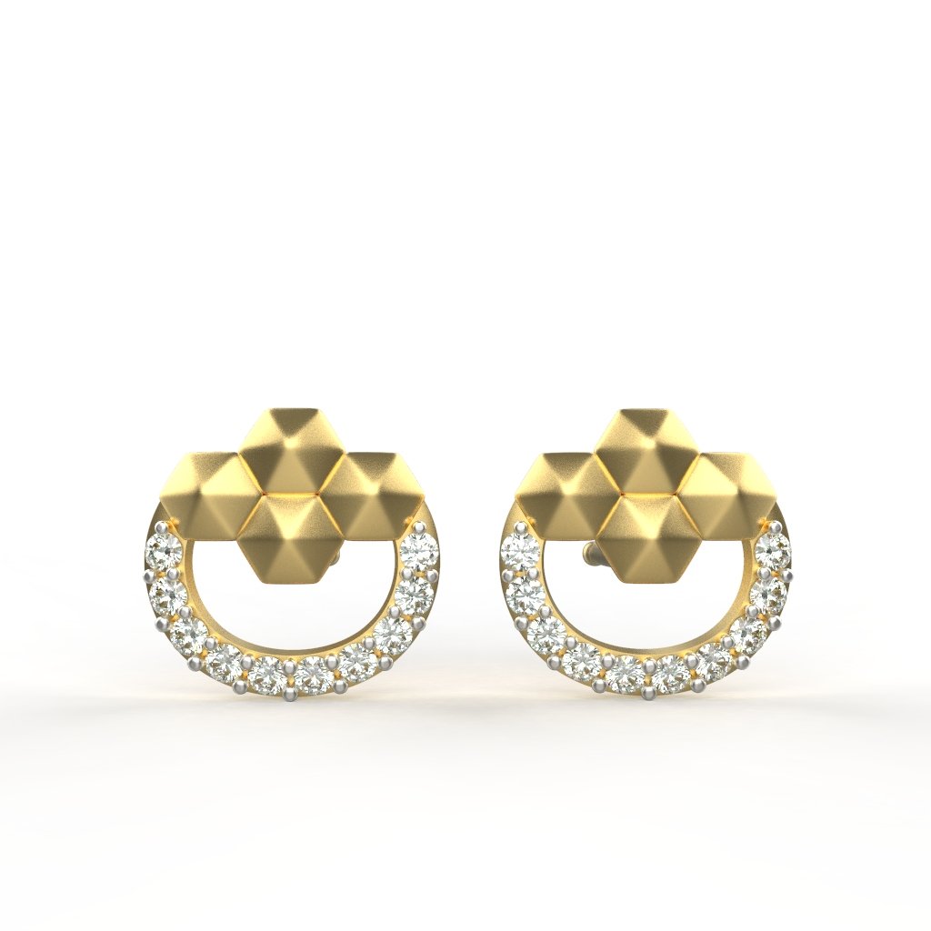 Avarta Jewellery 18K Hallmarked Gold Certified Diamond Studs Earring For Kids, Girls &amp; Women