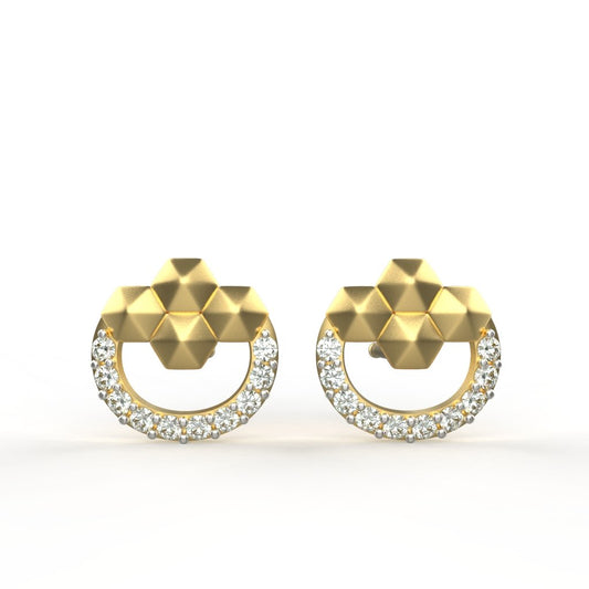 Avarta Jewellery 18K Hallmarked Gold Certified Diamond Studs Earring For Kids, Girls &amp; Women