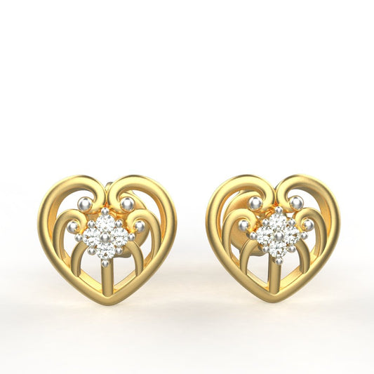 Avarta Jewellery 18K Hallmarked Gold Certified Diamond Studs Earring For Kids, Girls &amp; Women