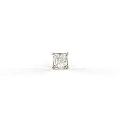 Avarta Jewellery 92.5 Sterling Silver 2 Carat Princess Cut Solitaire Unisex Stud Earring - Single Pcs