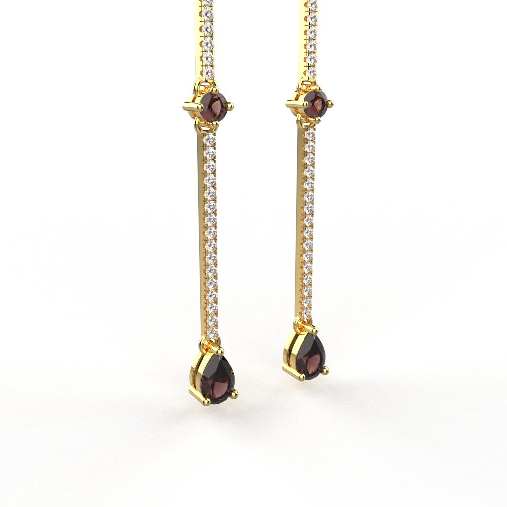 Avarta Enchanting 18K Gold Ruby Diamond Long Earrings