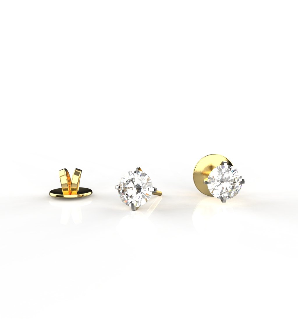 Avarta 18k Gold 10 Cents Solitaire Stud Earrings Main image