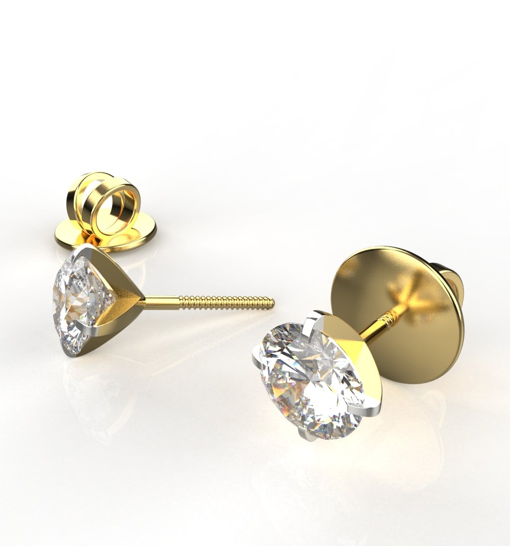 Avarta 18k Gold 10 Cents Solitaire Stud Earrings