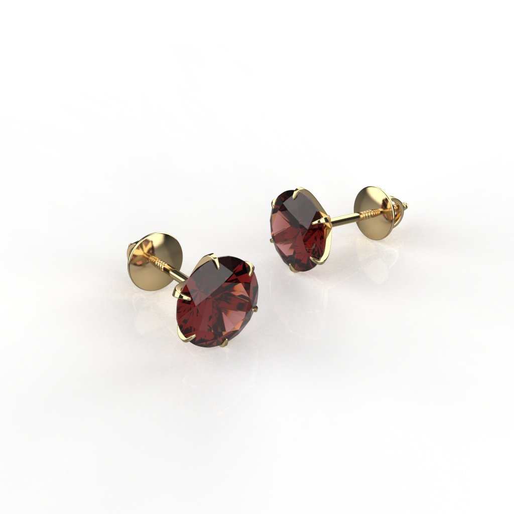 Avarta Jewellery 18k Gold 2.10 Carat Each Natural Ruby Solitaire Studs