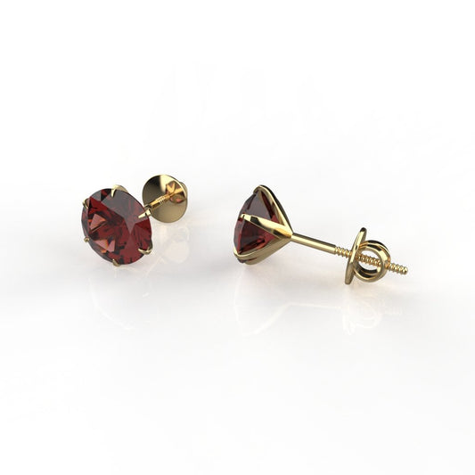 Avarta Jewellery 18k Gold 2.10 Carat Each Natural Ruby Solitaire Studs