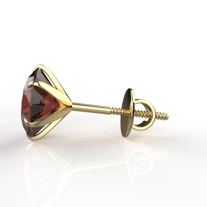 Avarta Jewellery 18k Gold 2.10 Carat Each Natural Ruby Solitaire Studs