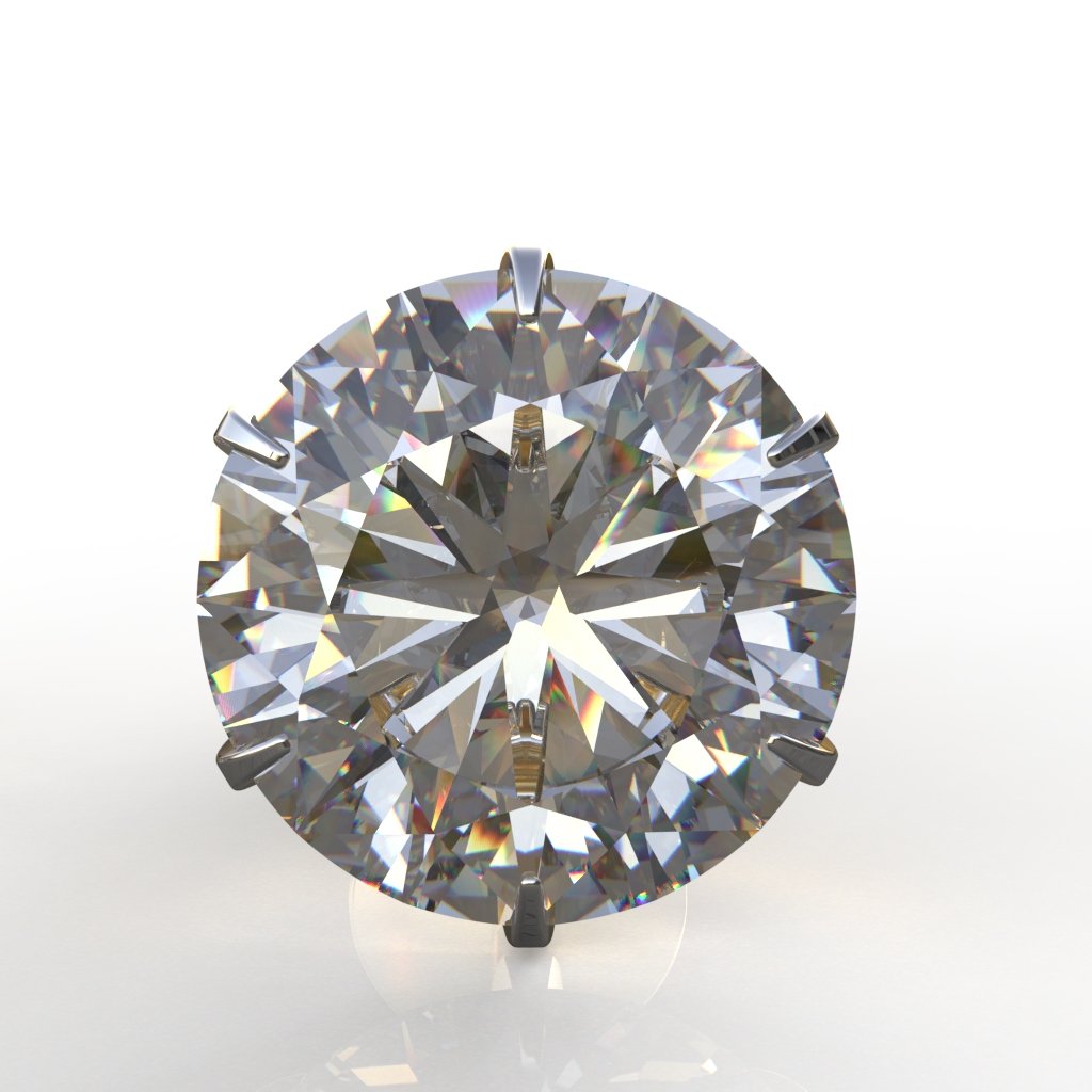 Avarta Jewellery Sterling Silver 1 Carat Moissanite Solitaire Stud Earrings With Gold Polish