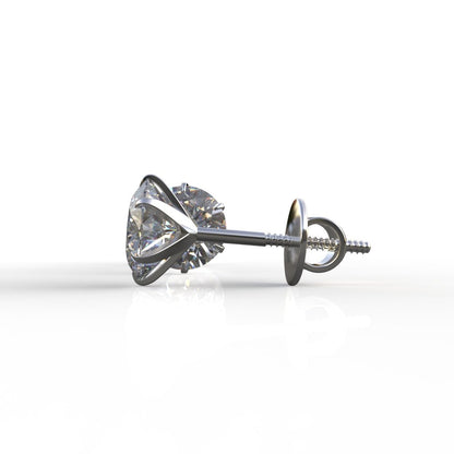 Avarta Jewellery Sterling Silver 1 Carat Moissanite Solitaire Stud Earrings