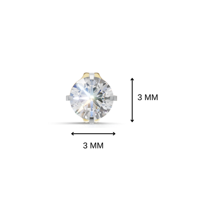 9 Kt Gold 10 Pointer Each Solitaire Lab Grown Diamond Stud Earrings
