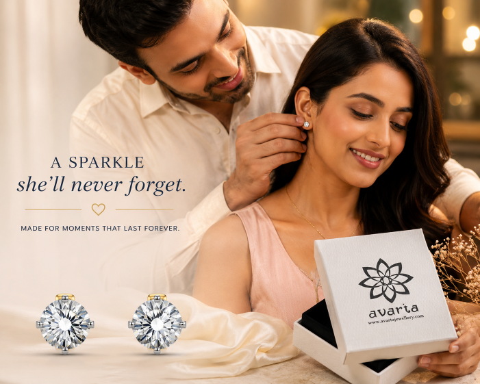 9 Kt Gold 10 Pointer Each Solitaire Lab Grown Diamond Stud Earrings