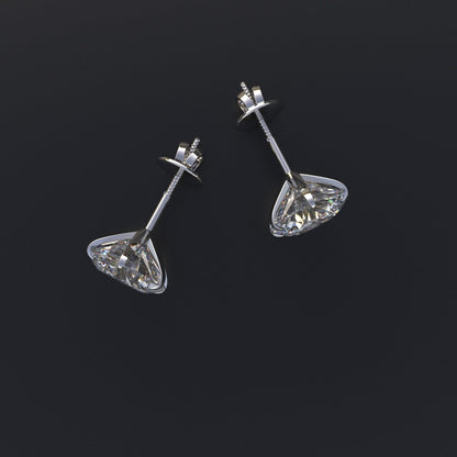 Avarta Jewellery Sterling Silver 1.50 Carat Solitaire Stud Earrings With White Gold Polish