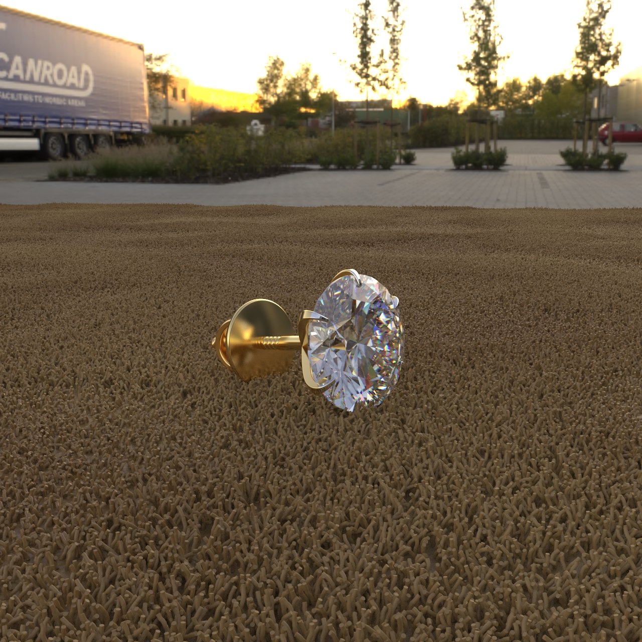 Avarta Jewellery 18k Gold 1.50 Carat Moissanite Unisex Solitaire Studs - Single Pcs