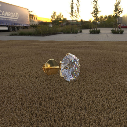 Avarta Jewellery 18k Gold 1.50 Carat Moissanite Unisex Solitaire Studs - Single Pcs