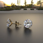 Avarta Jewellery 14k Gold 2 Carat Moissanite Stud Earrings