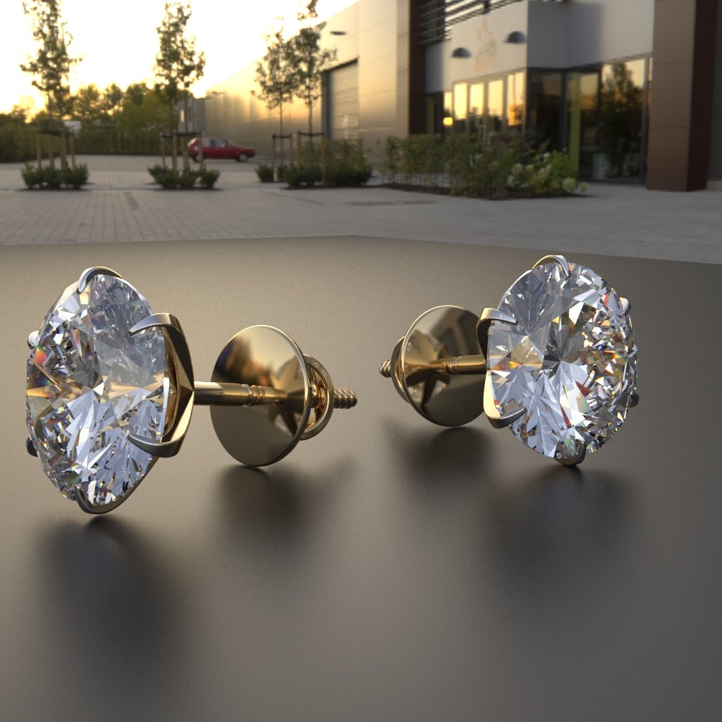 Avarta Sterling Silver 1.50 Carat Each Moissanite Solitaire Stud Earrings
