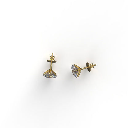 Avarta Jewellery 18k Gold 2 Carat Each Moissanite Solitaire Stud Earrings