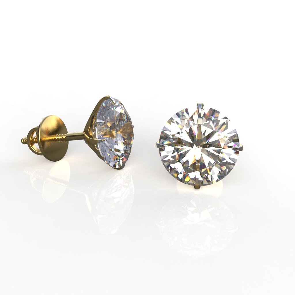 Avarta Jewellery 18k Gold 3 Carat Moissanite Stud Earrings Main image